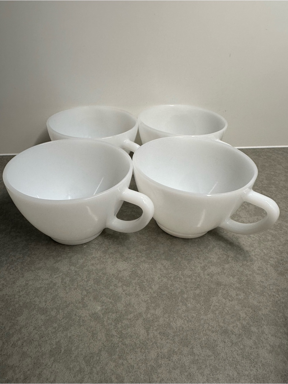 Federal Glass Vintage Milk Glass set of 4 teacups.
